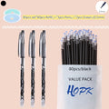 85Pcs/Set Blue Black Ink Gel Pen 0.5mm Erasable Refill Rod Erasable Pen Washable Handle School Writing Kawaii Stationery Gel Pen