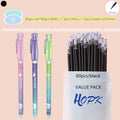 85Pcs/Set Blue Black Ink Gel Pen 0.5mm Erasable Refill Rod Erasable Pen Washable Handle School Writing Kawaii Stationery Gel Pen