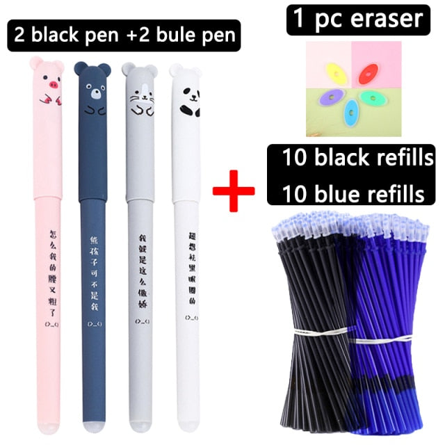 25 Pcs/set Kawaii Erasable pens Gel Pen cute gel pens school Writing Stationery for Notebook scholl supplies pen cute pens