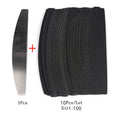 10pcs Black/Grey Removable SandPaper Nail File With Stainless Steel Handle Metal Replacement Nail Buffer 100/180 For Manicure