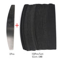 10pcs Black/Grey Removable SandPaper Nail File With Stainless Steel Handle Metal Replacement Nail Buffer 100/180 For Manicure