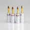 4pcs Banana Connector 4mm Speaker banana plugs 24K Copper gold plated 4mm Banana Jack match with 4mm binding post