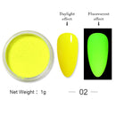 12 Boxes/Set Lasting Neon Phosphor UV Reactive Fluorenscence Sugar Nail Powder Pigment Dust Glitters Powder Decorations