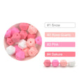LOFCA10pcs 14mm Mini Hexagon silicone beads Baby Teether BPA Free DIY Necklace Pacifier Chain Baby Teething Care Infant
