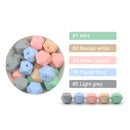 LOFCA10pcs 14mm Mini Hexagon silicone beads Baby Teether BPA Free DIY Necklace Pacifier Chain Baby Teething Care Infant