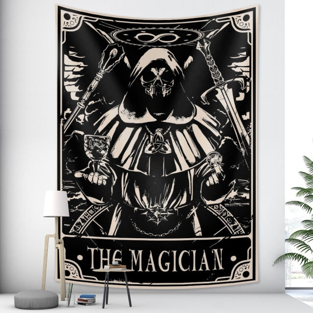 Tarot card psychedelic scene home decoration art tapestry hippie bohemian decoration divination wall hanging sheets