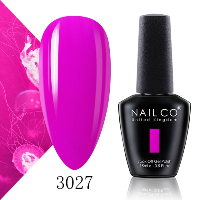 NAILCO 15ml Summer Obvious Fresh Fluorescence Color Series Gel Nail Polish Design Nail Art Glitter Manicure Set UV/LED Nails Gel