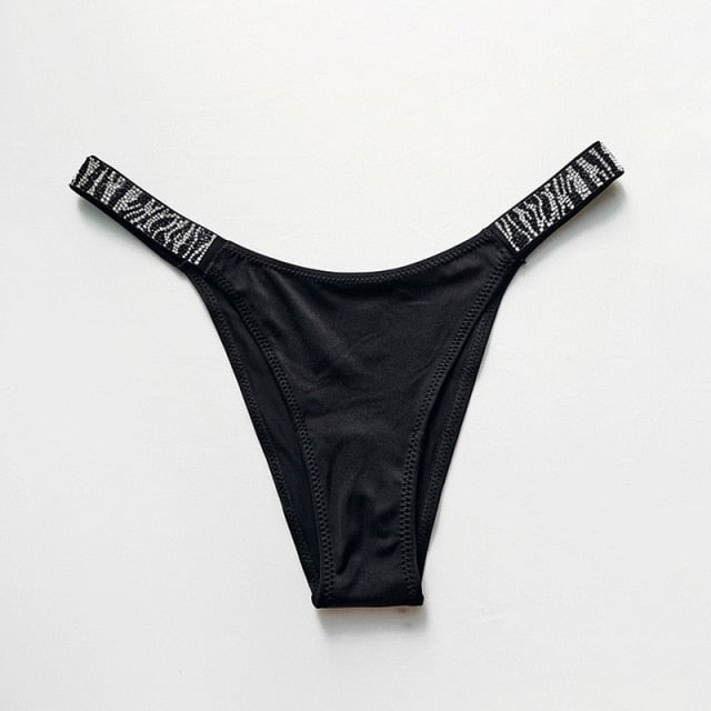 Letter LOVE Secret Rhinestone Panties Women G String Low Rise Underwear Sexy Seamless Fitness Gym Lingerie Thongs Brand Design