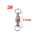 10pcs Fishing Swivel Heavy Duty Ball Bearing Connector Rolling Stainless Steel Solid Ring Hook Connector Fish Tacke Accessories