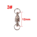 10pcs Fishing Swivel Heavy Duty Ball Bearing Connector Rolling Stainless Steel Solid Ring Hook Connector Fish Tacke Accessories