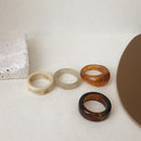 HUANZHI 2021 New Colourful Transparent Resin Acrylic Rhinestone Geometric Square Round Rings Set for Women Jewelry Travel Gifts