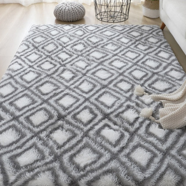 Large Rugs For Modern Living Room Long Hair Lounge Carpet In The Bedroom Furry Decoration Nordic Fluffy Floor Bedside Mats