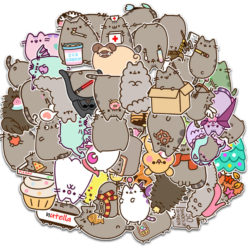 10/30/50pcs Kawaii Chunky Cat Stickers Cute Decorative Stationery Scrapbook Notebook Phone Diary DIY Waterproof Kids Sticker Toy