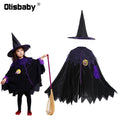 Children's Girl Witch Vampire Halloween Costume Kids Clothing Set Carnival Cosplay Costumes Prom Dress Suit Leggings Pumpkin Bag