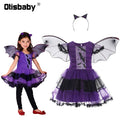 Children's Girl Witch Vampire Halloween Costume Kids Clothing Set Carnival Cosplay Costumes Prom Dress Suit Leggings Pumpkin Bag