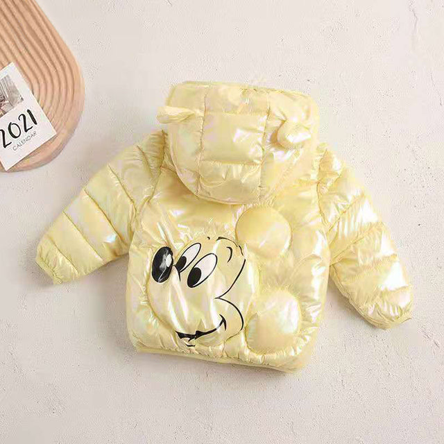 Disney Jacket for Girls Children's Lightweight Down Jacket Boys and Girls White Duck Down Girls' Bright Minnie Children's Jacket