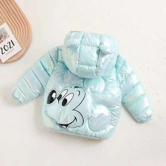 Disney Jacket for Girls Children's Lightweight Down Jacket Boys and Girls White Duck Down Girls' Bright Minnie Children's Jacket