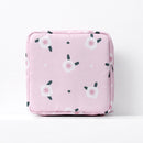 Women Portable Sanitary Napkin Storage Bag Cotton Travel Makeup Storage Bag Literary Zipper Coin Purse Sundries Storage