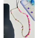 HANGZHI 2021 New Colorful Acrylic Bead Smile Mobile Phone Chain CellPhone Strap Anti-Lost Lanyard For Women Summer Jewelry