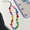 HANGZHI 2021 New Colorful Acrylic Bead Smile Mobile Phone Chain CellPhone Strap Anti-Lost Lanyard For Women Summer Jewelry