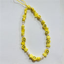 HANGZHI 2021 New Colorful Acrylic Bead Smile Mobile Phone Chain CellPhone Strap Anti-Lost Lanyard For Women Summer Jewelry