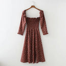 Autumn Sleeveless Vintage Floral Dress Women Casual Lace Up Front Print Dress Female Elegant Long Midi Party Vestidos Side Slit