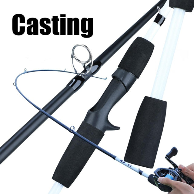 Sougayilang 3 Sections Carbon Fishing Rod Lure Wt:7-28g M Power Spinning/Casting Fishing Rod Travel Rod Fishing Tackle Pesca