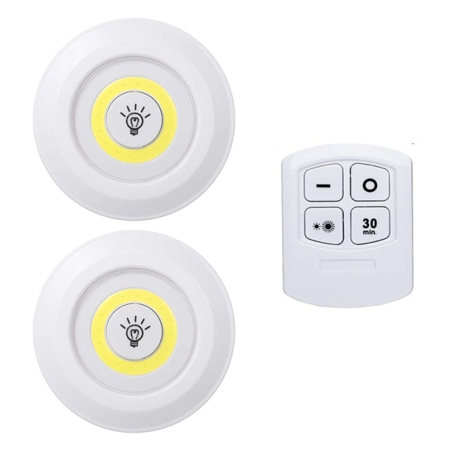 3W COB LED Under Cabinet Light Indoor Tap Remote Dimmable Battery Book Table Night Lamp for Corridor Stair Kitchen Loft Lighting