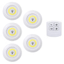 3W COB LED Under Cabinet Light Indoor Tap Remote Dimmable Battery Book Table Night Lamp for Corridor Stair Kitchen Loft Lighting