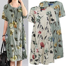 Celmia Bohemian Dress 2021 Summer Vintage Women Short Sleeve Floral Print Midi Sundress Loose Casual Party Beach Vestidos Robe