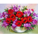 5D DIY Diamond Painting Flowers Rose Vase Cross Stitch Kit Full Round Drill Embroidery Mosaic Art of Rhinestones Home Decor Gift