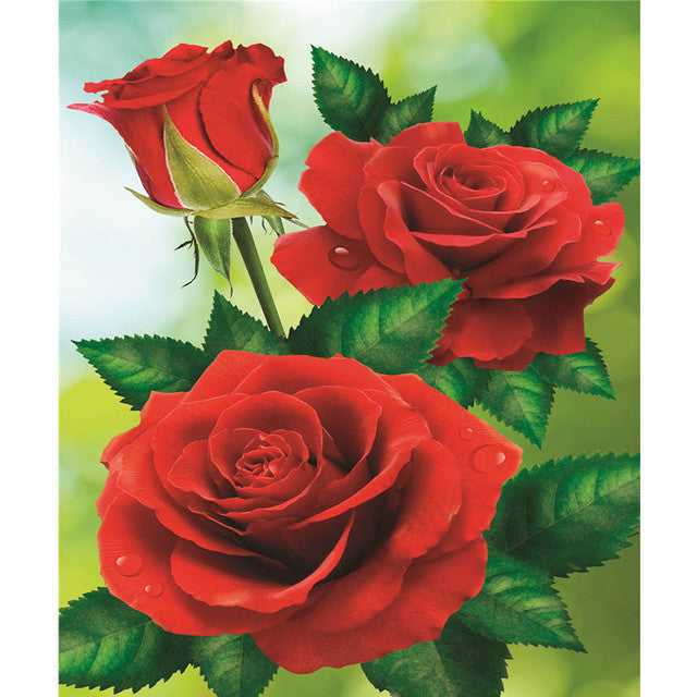 5D DIY Diamond Painting Flowers Rose Vase Cross Stitch Kit Full Round Drill Embroidery Mosaic Art of Rhinestones Home Decor Gift