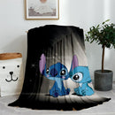 Blue Lilo & Stitch Anime Blanket Plush Flannel Decoration Throw TV Blankets Bedspread for Children Boy Girls Summer Blanket