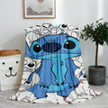 Blue Lilo & Stitch Anime Blanket Plush Flannel Decoration Throw TV Blankets Bedspread for Children Boy Girls Summer Blanket