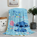 Blue Lilo & Stitch Anime Blanket Plush Flannel Decoration Throw TV Blankets Bedspread for Children Boy Girls Summer Blanket