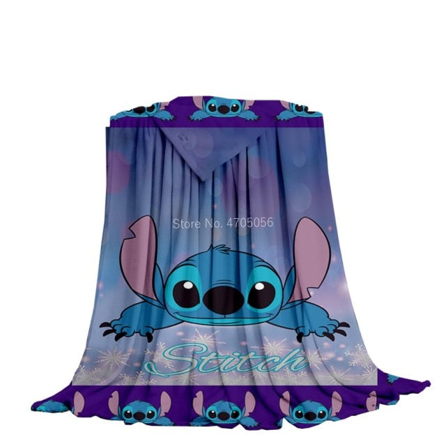 Blue Lilo & Stitch Anime Blanket Plush Flannel Decoration Throw TV Blankets Bedspread for Children Boy Girls Summer Blanket