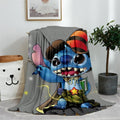 Blue Lilo & Stitch Anime Blanket Plush Flannel Decoration Throw TV Blankets Bedspread for Children Boy Girls Summer Blanket