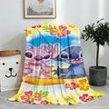 Blue Lilo & Stitch Anime Blanket Plush Flannel Decoration Throw TV Blankets Bedspread for Children Boy Girls Summer Blanket