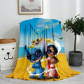 Blue Lilo & Stitch Anime Blanket Plush Flannel Decoration Throw TV Blankets Bedspread for Children Boy Girls Summer Blanket