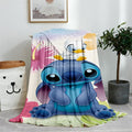 Blue Lilo & Stitch Anime Blanket Plush Flannel Decoration Throw TV Blankets Bedspread for Children Boy Girls Summer Blanket
