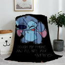 Blue Lilo & Stitch Anime Blanket Plush Flannel Decoration Throw TV Blankets Bedspread for Children Boy Girls Summer Blanket