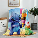 Blue Lilo & Stitch Anime Blanket Plush Flannel Decoration Throw TV Blankets Bedspread for Children Boy Girls Summer Blanket