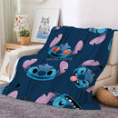 Blue Lilo & Stitch Anime Blanket Plush Flannel Decoration Throw TV Blankets Bedspread for Children Boy Girls Summer Blanket
