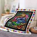 Blue Lilo & Stitch Anime Blanket Plush Flannel Decoration Throw TV Blankets Bedspread for Children Boy Girls Summer Blanket