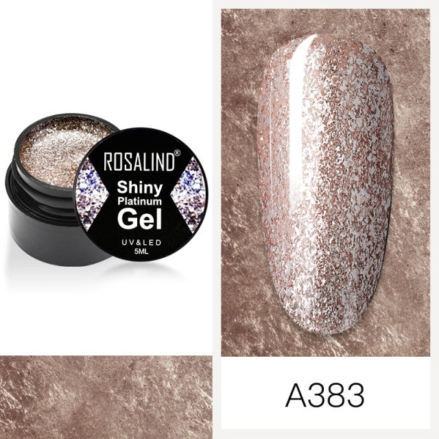 ROSALIND 5ml Shiny Glitter Gel Polish Bright Diamond Hybrid Varnishes For Manicure Nail Art Design Gel Polish Top and Base Set