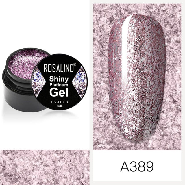 ROSALIND 5ml Shiny Glitter Gel Polish Bright Diamond Hybrid Varnishes For Manicure Nail Art Design Gel Polish Top and Base Set