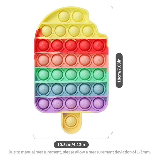 Fruit Animal Simple Fidget Toy Push Bubble Sensory Stress Sensory Toy Relief Funny Anti-stress Hand Toys for Adult Children