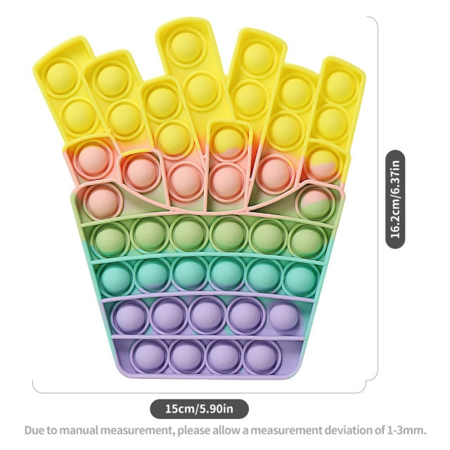 Fruit Animal Simple Fidget Toy Push Bubble Sensory Stress Sensory Toy Relief Funny Anti-stress Hand Toys for Adult Children