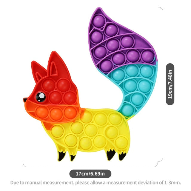 Fruit Animal Simple Fidget Toy Push Bubble Sensory Stress Sensory Toy Relief Funny Anti-stress Hand Toys for Adult Children