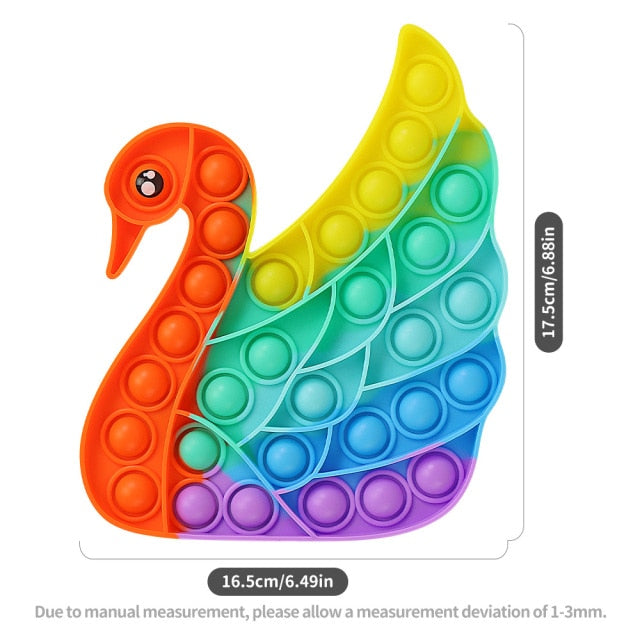 Fruit Animal Simple Fidget Toy Push Bubble Sensory Stress Sensory Toy Relief Funny Anti-stress Hand Toys for Adult Children